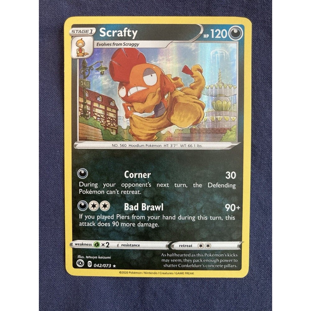 Scrafty 042/073 Champions Path Stage 1 Holo Rare